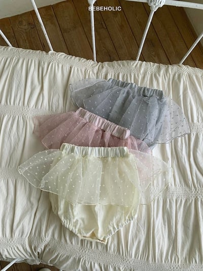 Bebe holic09｜(3m-18m) 爆米花蕾絲褲2