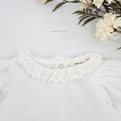 bebe nine55 (65cm-85cm) 2色蕾絲滾邊薄紗洋裝包屁衣9