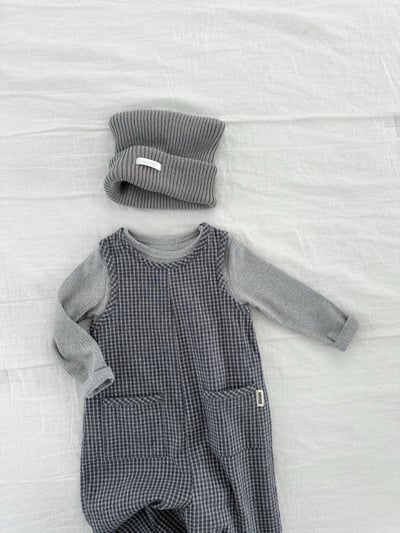 MiniRobe42｜(70-110) 無袖格紋拉鍊連身衣9