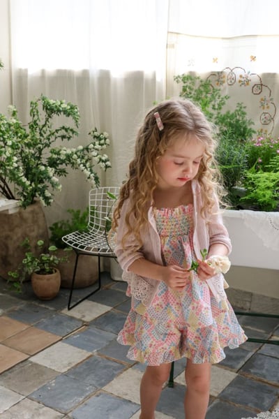 FLO04｜(75-140) 四色蕾絲七分袖開衫14