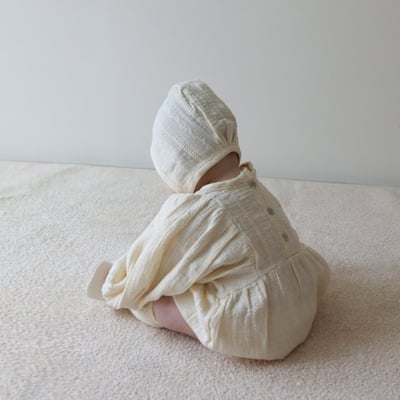 LEMONADE07｜(55cm-85cm) 1色花紋娃娃袖包屁衣含帽子11