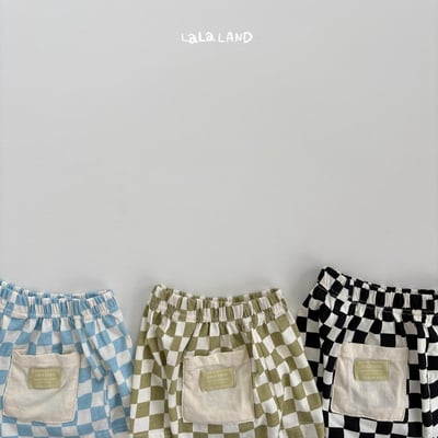 lala land69｜(75-120cm) 3色經典棋盤格紋短褲18