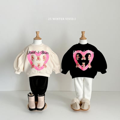 vivid66｜(78cm-125cm) 愛心小熊印花休閒上衣2