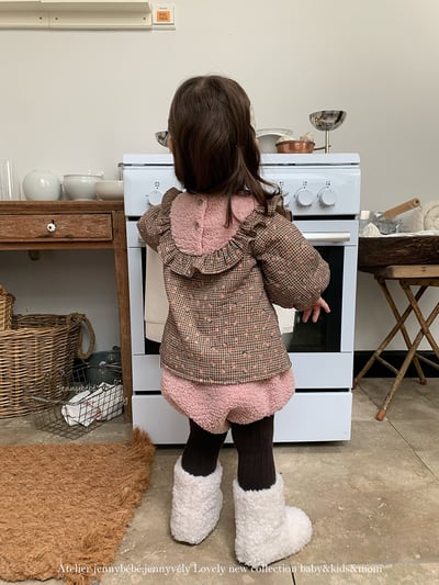 JE 642｜(80-110cm)  絨毛小碎花包屁裝12