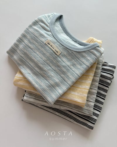 AOSTA19｜(6m-5y) 4款拼色條紋上衣5