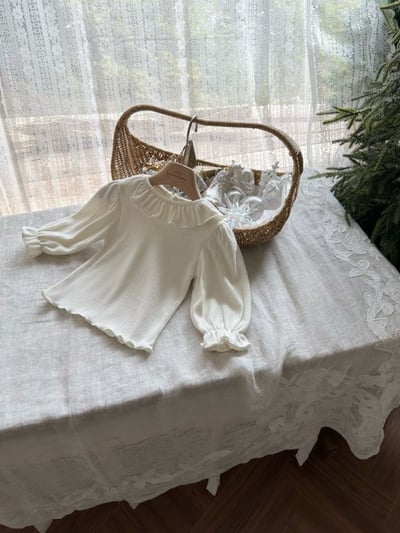 MONBEBE09｜(1y-8y) 荷葉領縮口袖上衣6