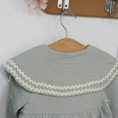 LEMONADE35｜(55cm-85cm) 2色滾邊大翻領包屁衣含帽子12