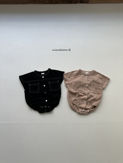 Bloom.b09｜(0m-18m) 亞麻縫線包屁衣13