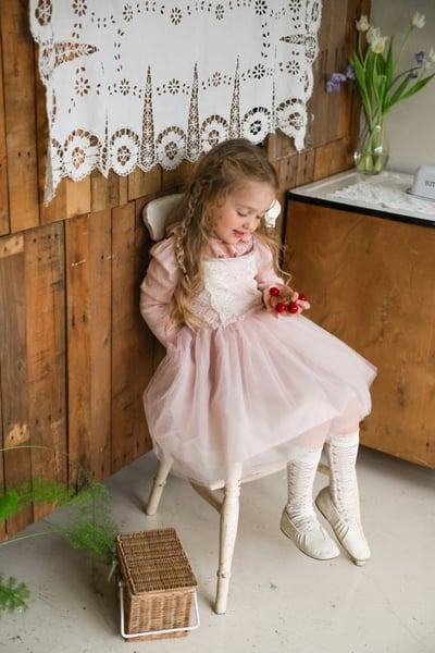 FLO37｜(75-140) 2色法式細肩薄紗洋裝14