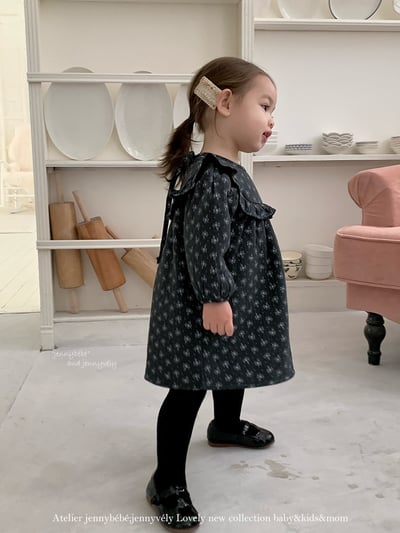 JE 631｜(80-120cm)  小碎花公主袖洋裝7