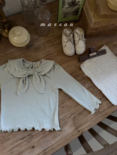 Marron49｜(1y-6y) 領結木耳邊上衣7