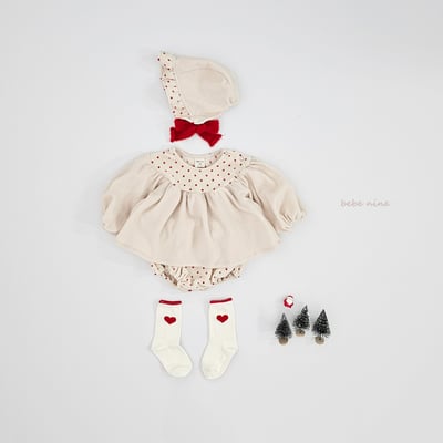 bebe nine05 (65cm-75cm) 2色波點撞色套裝含帽子12