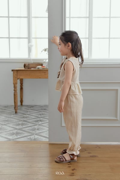 ROA03｜(6m-18m) 2色蕾絲波浪邊棉麻縮口套裝9