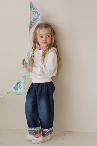 FLO29｜(75-140) 2色荷葉花瓣領縮口上衣18