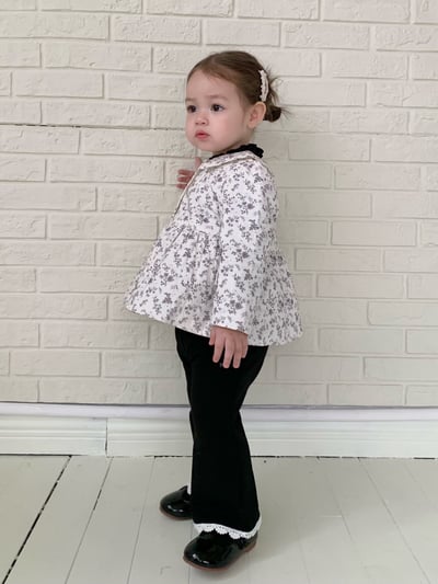 JE634｜(80cm-110cm) 毛絨花邊喇叭褲4