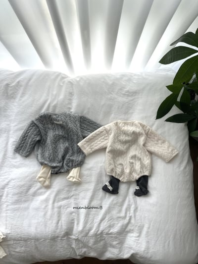 Bloom.b09｜(0m-24m) 麻花刷毛包屁衣4