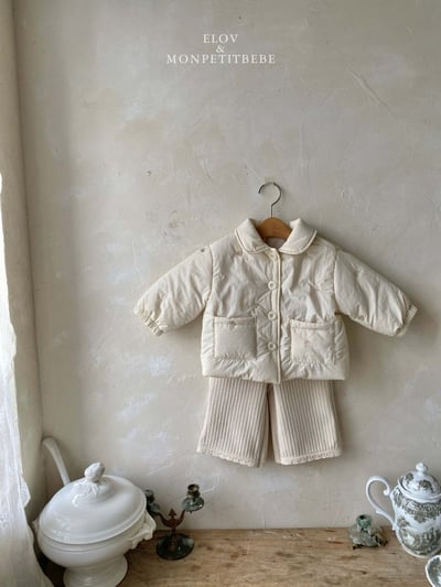 Monpetitbebe11｜(70cm-110cm) 愛心刺繡夾層棉外套5