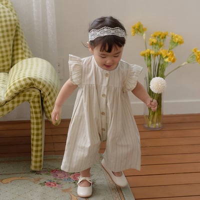 bebe nine32  (6m-24m) 2色簡約線條連身服1