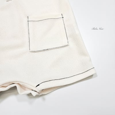 bebe nine41  (6m-24m) 2色樸素鈕釦口袋裝12