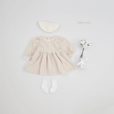 bebe nine32 (65cm-115cm) 2色蕾絲領綁帶洋裝12