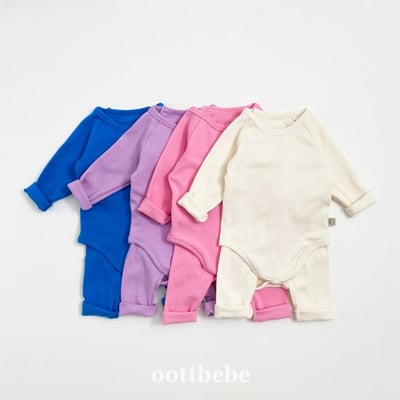 Oottbebe30｜(0m-12m) 糖果色居家包屁衣褲子套裝5