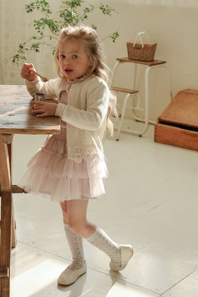 FLO43｜(75-140) 2色薄紗澎澎裙6