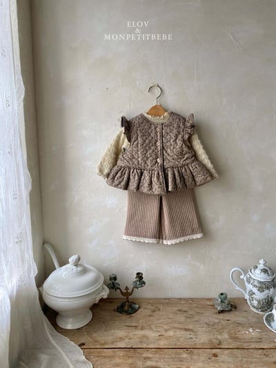 Monpetitbebe08｜(70cm-110cm) 摺邊夾層棉荷葉背心15