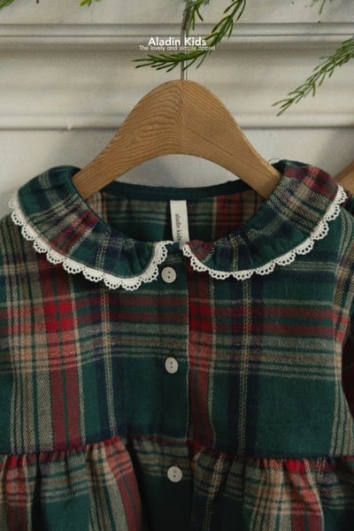 ALADIN22｜(75cm-114cm) 聖誕格紋蕾絲家居套裝4