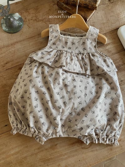 Mon petit03｜(66-90cm) 玫瑰碎花荷葉邊包屁衣11