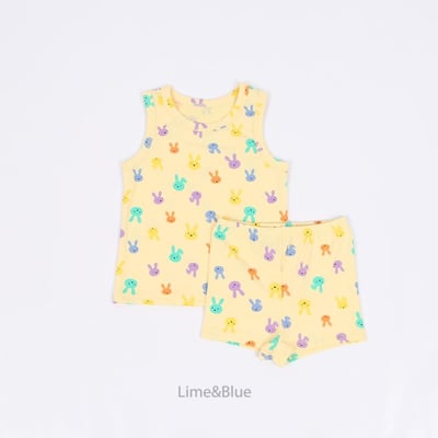 LIME&BLUE14｜(80-118cm)  彩色兔兔無袖服7