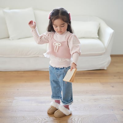 neneru22｜(70cm-125cm) 2色公主袖捲邊上衣6