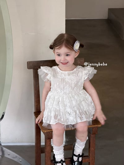 JE706｜(66-120cm) 玫瑰薄紗緞帶包屁衣/洋裝8