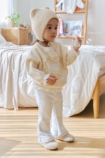 bebe nine27 (65cm-115cm) 3色愛心摺邊上衣3