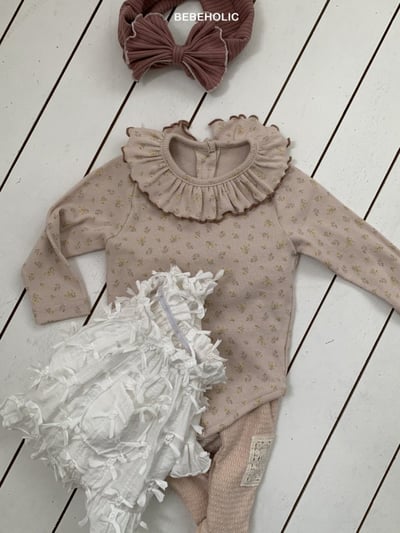 Bebe holic31｜(3m-18m) 滾邊花瓣領碎花包屁衣11