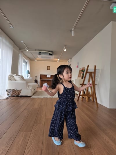 Color23｜(75-115cm) 細肩波點套裝8