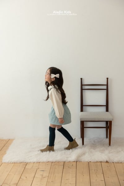 ALADIN18｜(75cm-114cm) 絎縫格紋藍吊帶裙21