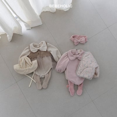 Bebe holic27｜(3m-18m) 蝴蝶結領包屁衣16