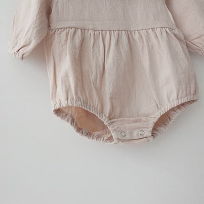 LEMONADE21｜(55cm-85cm) 2色滾邊翻領包屁衣含帽子10