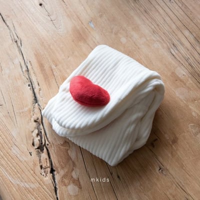 M-KIDS13｜(55-80cm) 2色愛心小熊內搭褲襪6