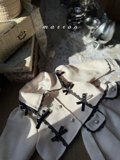 Marron54｜(1y-6y) 古典蕾絲滾邊套裝11