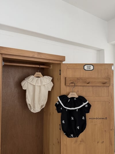 Bloom.b02｜(0m-18m) 蝴蝶結緞帶包屁衣8