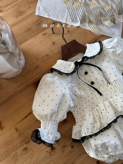 Marron59｜(3m-18m) 點點蕾絲包屁衣2