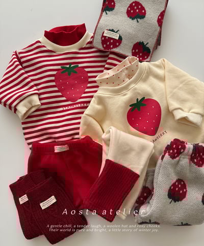 AOSTA18｜(6m-5y) 草莓印花休閒上衣2