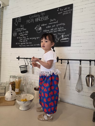 Color02｜(75-115cm) 草莓縮口褲8