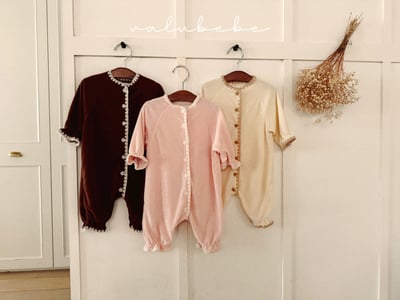 Valubebe36｜(65-80) 滾邊縮口連身衣1