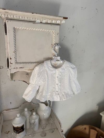 Marron62｜(1y-6y) 蕾絲公主袖襯衫16