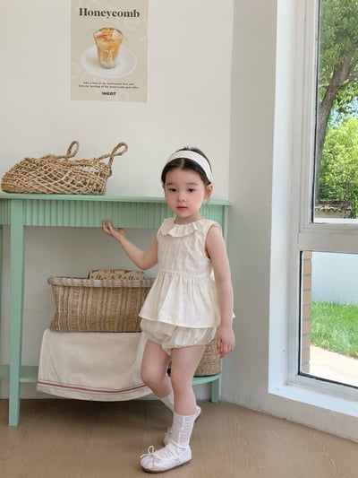 JE50｜(66-100cm) 無印花邊包屁衣/套裝15