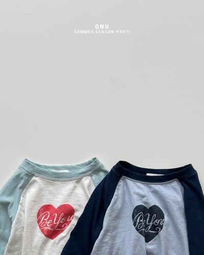 onu06｜(70cm-115cm) 愛心印花7分袖上衣3