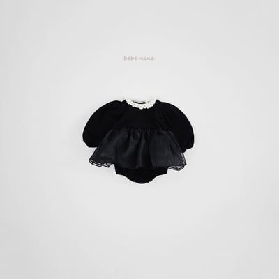 bebe nine55 (65cm-85cm) 2色蕾絲滾邊薄紗洋裝包屁衣7