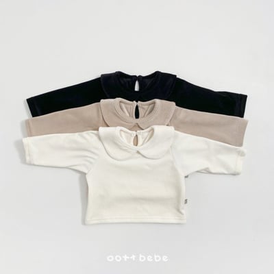 Oottbebe01｜(0m-12m) 絲絨圓領上衣1